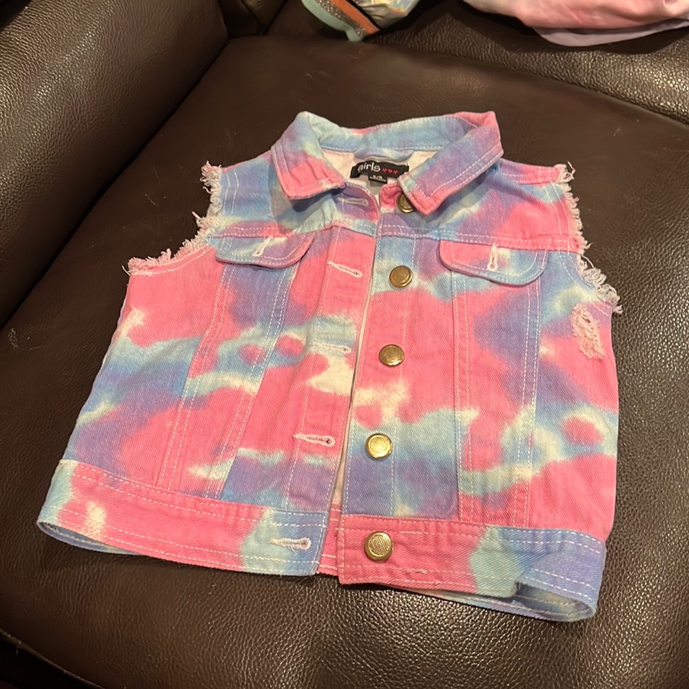 GIRLS FRAYED VEST
